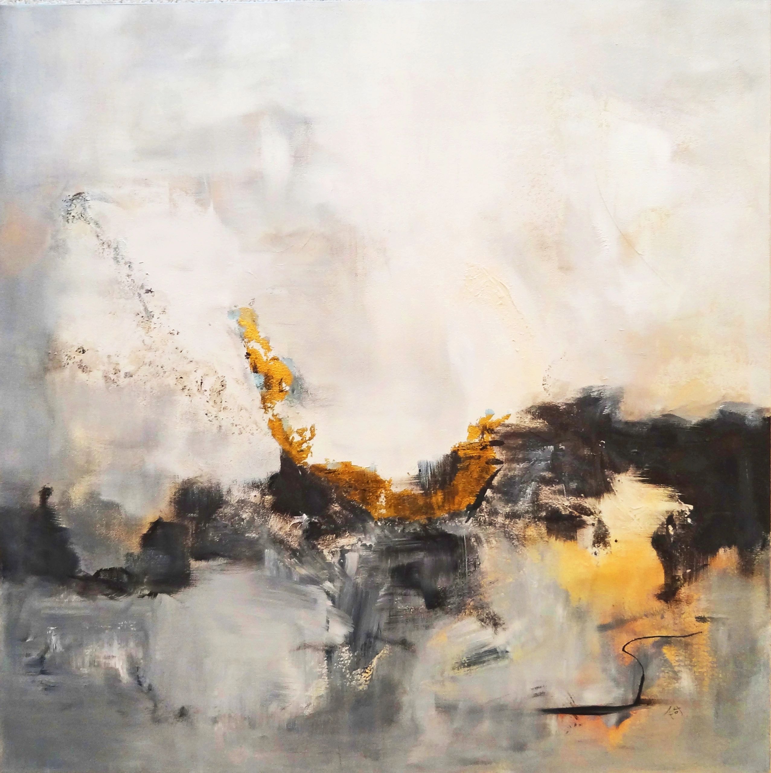 Fine art oil painting — brushwork detail
